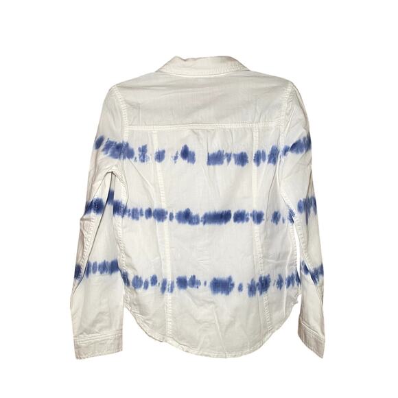Skinnygirl - NWT - Blue & White Tie Dye Denim Button-Down Top - Picture 2 of 10